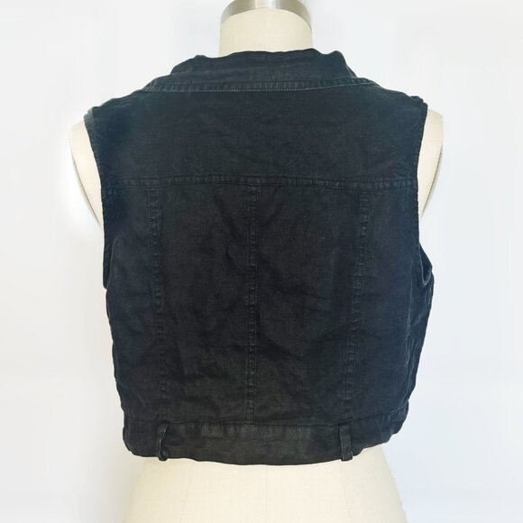 Love Tree Womens Sleeveless Vest, Black Denim Studded Zipper Vest Size Large - Picture 10 of 17